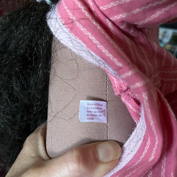 American Girl Doll in Pink Striped Dress with Blue Hat - Picture 7 of 7